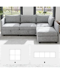 Streamdale Furniture Modular Sectional Sofa with Storage and Sleeper Function