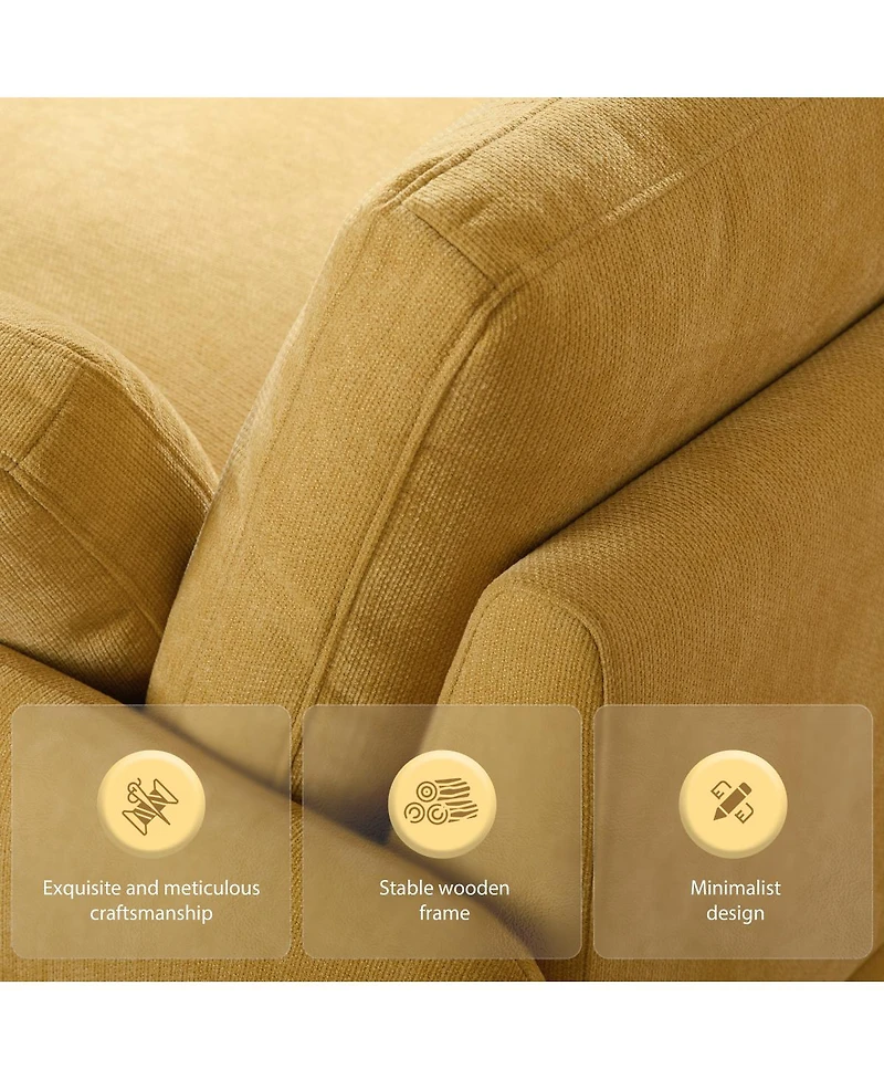 Streamdale Furniture Oversized Chenille Sofa Chair, Wide Seat Accent Chair, Modern Upholstered Armchair