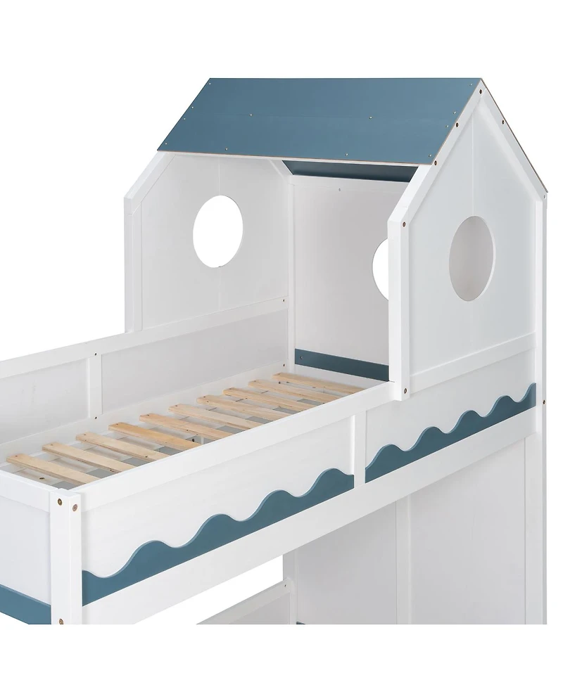 Streamdale Furniture House Bed Frame and Drawer, Staircase, Led