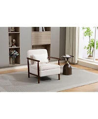 Streamdale Furniture Storage Chair, Wood Frame Mid Century Modern Accent Chair