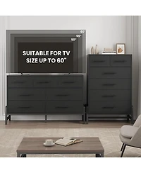 gaomon 6 Dresser for Bedroom, Freestanding 46.6 in Tall Drawer Dresser with Storage, Wooden Closet Storage Chest for Living Room, Bedroom, Entryway