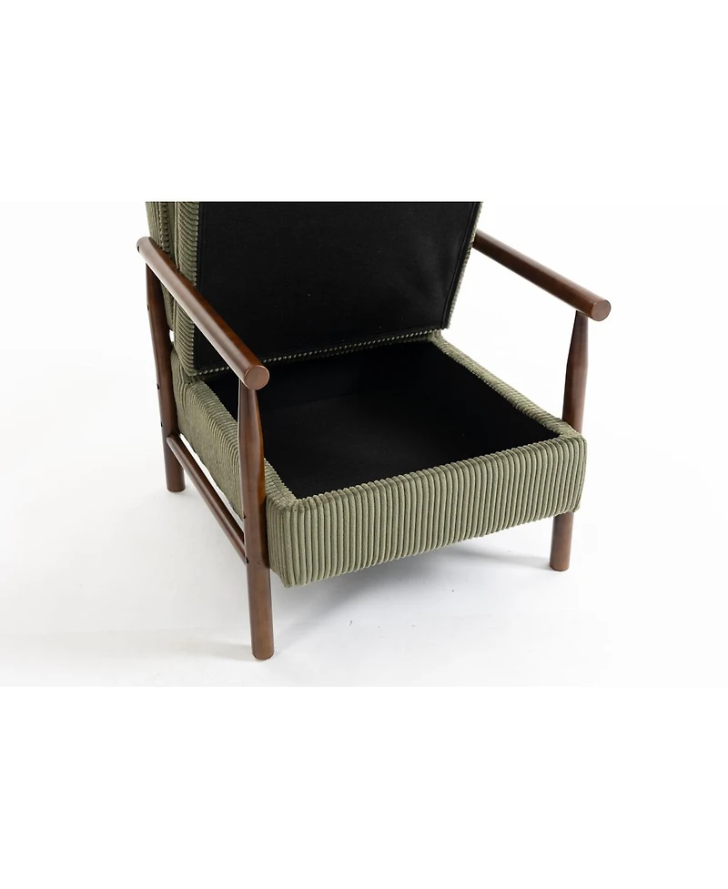 Streamdale Furniture Storage Chair, Mid Century Modern Accent Chair with Wood Frame