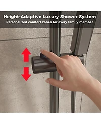 Lalahoo Adjustable Height 4-In-1 Shower System With Led Temperature Display