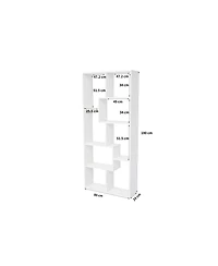 Streamdale Furniture 5 Tier Wood Asymmetrical Display Shelf & Bookcase