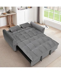 Streamdale Furniture 65-inch 3-in-1 Foldable Sofa Bed, Modern Velvet Double Sofa with Adjustable Back
