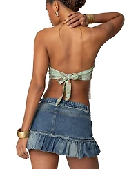 Edikted Women's Kloe Backless Crochet Split Front Top