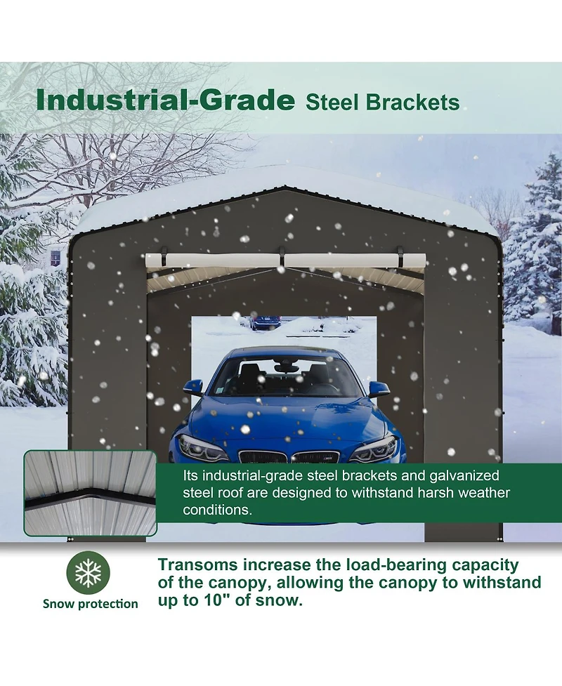 Streamdale Furniture 10x15 Ft Metal Carport with Waterproof Cloth & Steel Roof