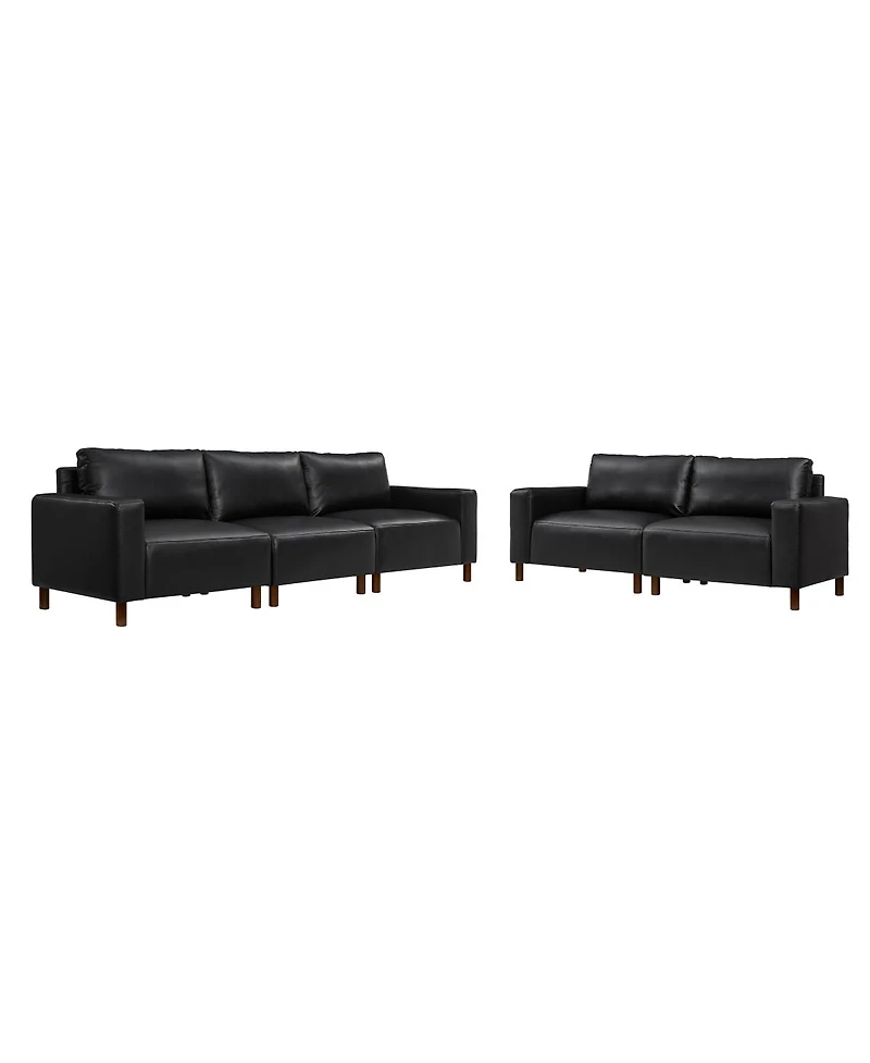 Streamdale Furniture Luxury Two Pieces Sofa & Loveseat, Faux Leather Couch