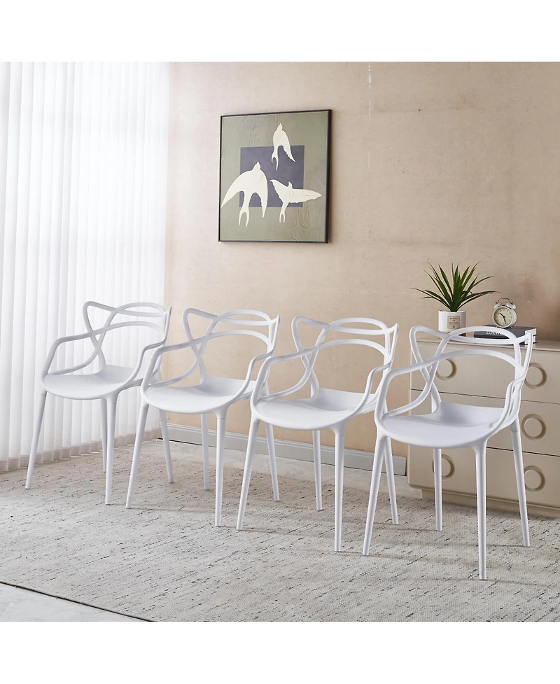 Streamdale Furniture 5pcs Dining Set, Metal Leg Table, Mid-century Style