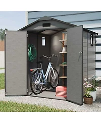 Streamdale Furniture 6x6 Ft Plastic Outdoor Storage Shed - Lockable Resin Tool Shed