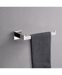 Rainsken Stainless Steel 4- Piece Bathroom Hardware Set, Towel Bar, Toilet Paper Holder, Hand Towel Rack and Robe Hook