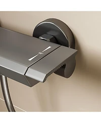 Lalahoo 1-Spray Adjustable Height Shower Faucet 2.5 Gpm with Piano Button Control and Aluminum Valve