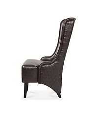 Streamdale Furniture Faux Leather High-Back Accent Chair, Modern Side Chair for Living Room, Bedroom