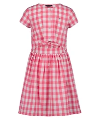 Tommy Hilfiger Girls' 7-16 Gingham Round Neck Dress