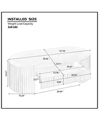 Streamdale Furniture Oval Wood Coffee Table with Drawer