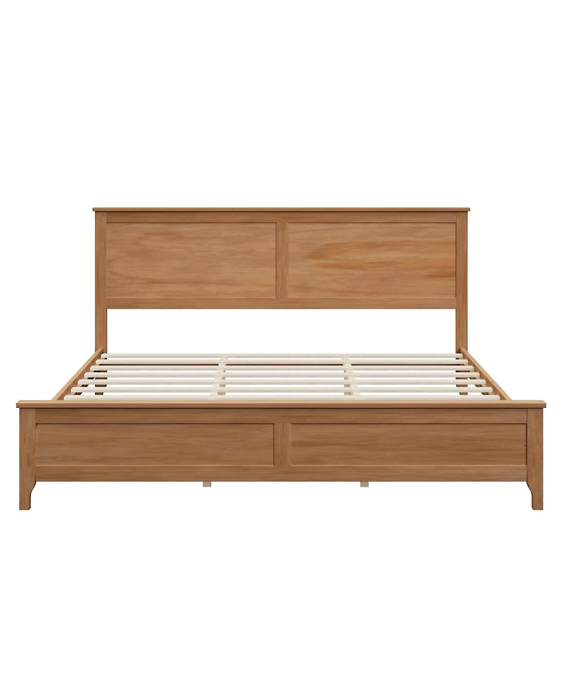 Streamdale Furniture Modern Solid Wood King Size Platform Bed with Slats Support, No Box Spring Needed, Seadrift