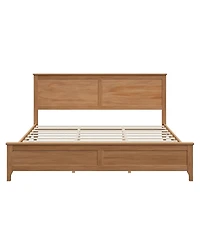 Streamdale Furniture Modern Solid Wood King Size Platform Bed with Slats Support, No Box Spring Needed, Seadrift