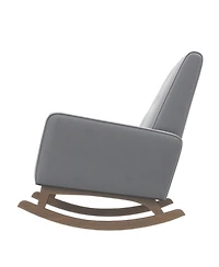 Flynama Premium Demetrius Fabric Solid Wood 300LBS Capacity Rocking Chair