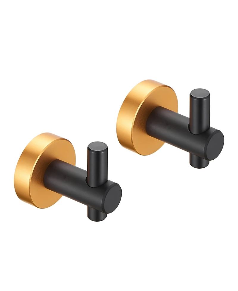 Rainsken 2-Pack Round Base Wall Hanging Hook, Stainless Steel Clothes Hook for Bathroom, Kitchen and Bedroom