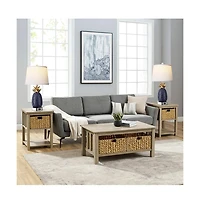 Sofucor 22-inch Pineapple Table Lamps Set of 2, 3 way Dimmable Ceramic Table Lamp for living room, Navy Blue Modern Table Lamp with Usb Port