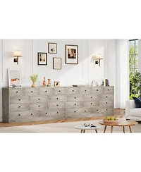 gaomon Drawer Dresser for Bedroom, 61 Long Modern Black Tv Stand with Charging Station, Large Wooden Chest Od Drawers Nursery, Closet