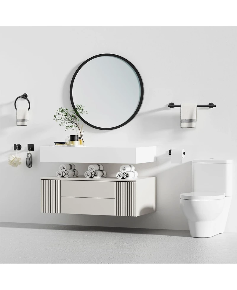 Rainsken 14 Pieces Wall-Mounted Bathroom Hardware Accessory Set, Stainless Steel Towel Bar Set for Bathroom, Kitchens and Bedroom