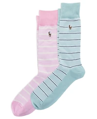Polo Ralph Lauren Men's Hyde Park Oxford Stripe Socks, 2-Pack
