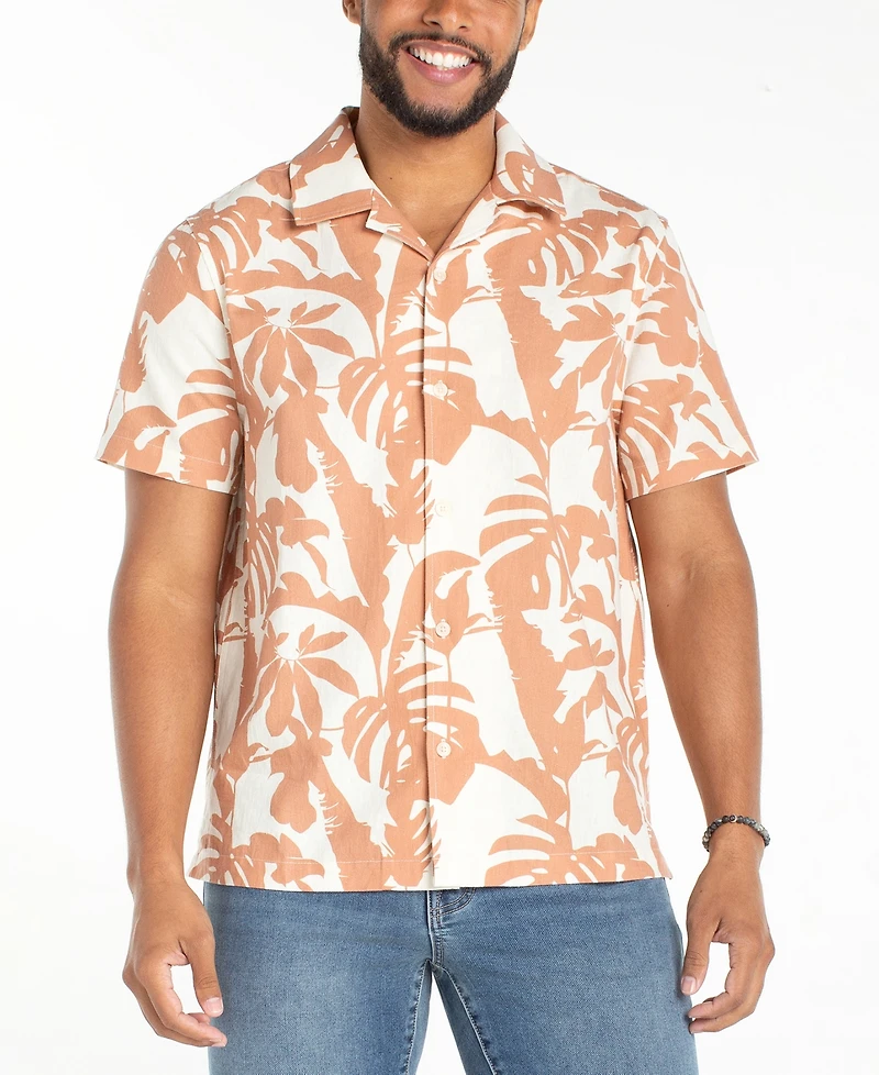 Liverpool Los Angeles Men's Short-Sleeve Camp Collar Shirt