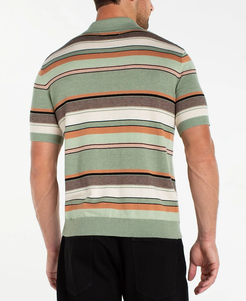 Liverpool Los Angeles Men's Short-Sleeve Johnny Collar Sweater