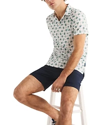 Nautica Men's Palm Tree Print Golf Short-Sleeve Polo Shirt