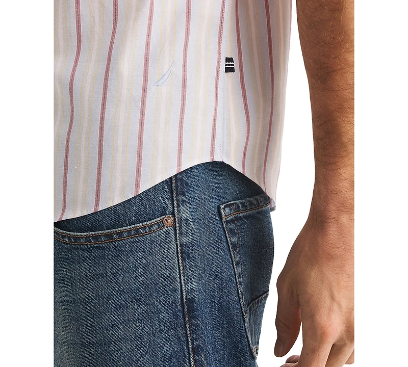Nautica Men's Short-Sleeve Striped Shirt