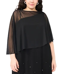 Msk Plus Asymmetrical Combo Cape Dress