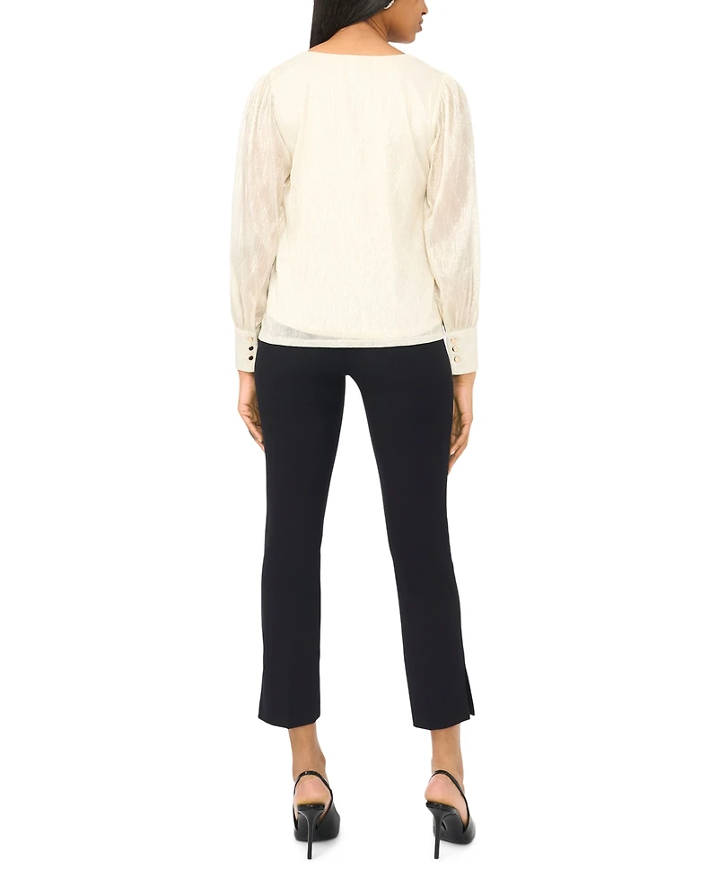 Msk Women's V-Neck Knit Blouse