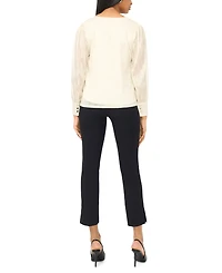 Msk Women's V-Neck Knit Blouse