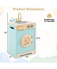 Slickblue Pretend Play Washing Machine Toy for Kids with Detergent