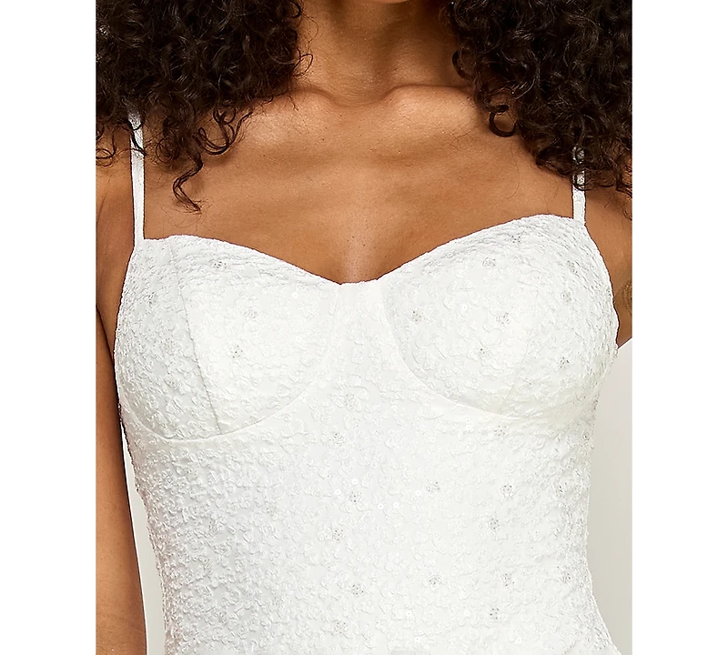 B Darlin Juniors' Spaghetti Strap Sweetheart Neck Short Dress