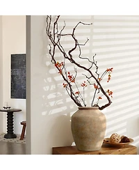 LuxenHome Terracotta 12.4" Vase with Earthy Tones, Accent for Farmhouse or Boho Interiors