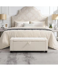 Streamdale Furniture 48" Storage Ottoman Bench with Safety Hinge, Upholstered Entryway Seating