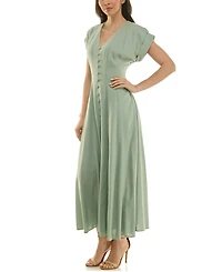 Taylor Women's Button-Front A-Line Dress