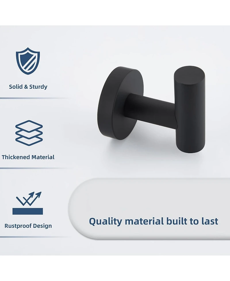 Rainsken 4-Pack Wall-Mounted Stainless Steel Hooks, Bathroom Towel & Coat Hook Matte for Bathroom, Bedroom, Kitchen