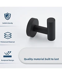 Rainsken 4-Pack Wall-Mounted Stainless Steel Hooks, Bathroom Towel & Coat Hook Matte for Bathroom, Bedroom, Kitchen