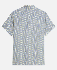 Scotch & Soda Men's Printed Linen Regular-Fit Short-Sleeve Shirt
