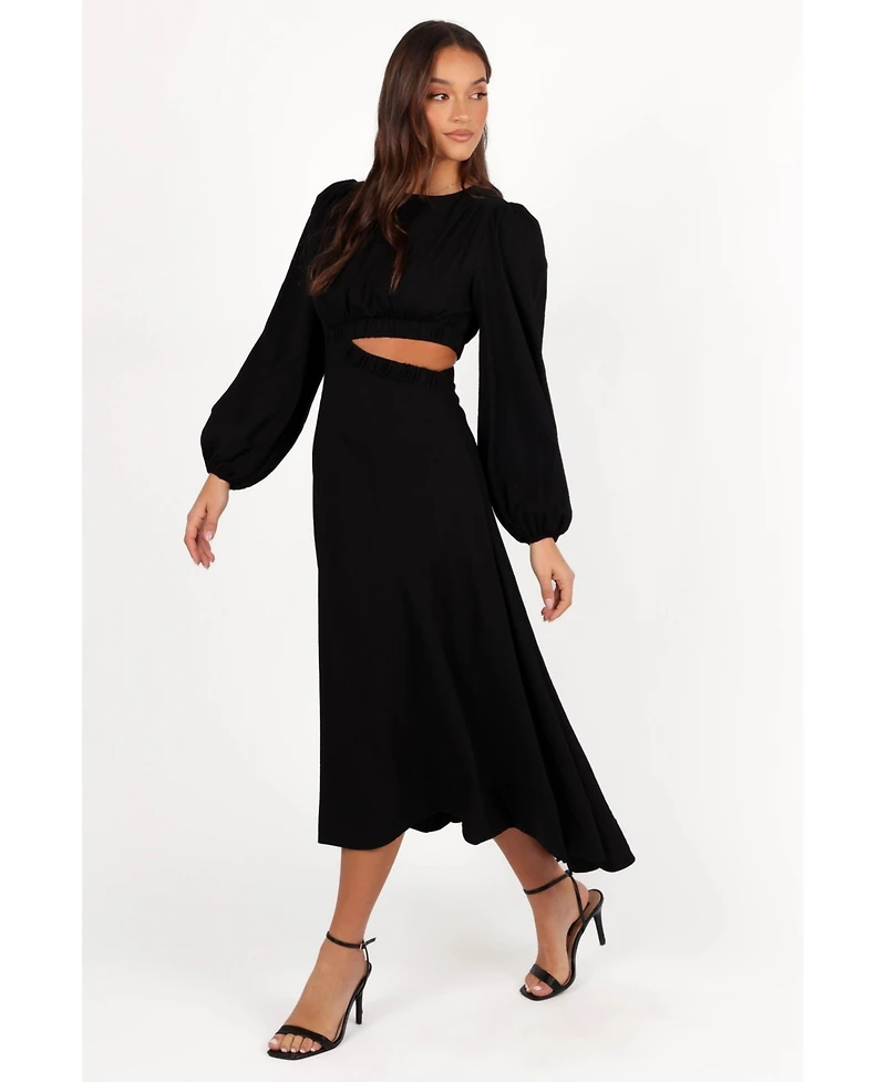 Petal and Pup Women's Ginnee Puff Sleeve Cutout Midi Dress