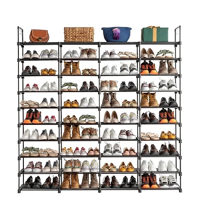 gaomon 10 Tier 4 Row Stackable Shoe Rack – Metal Closet & Entryway Organizer Holds 72 Pairs