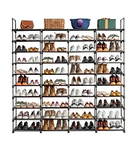 gaomon 10 Tier 4 Row Stackable Shoe Rack – Metal Closet & Entryway Organizer Holds 72 Pairs