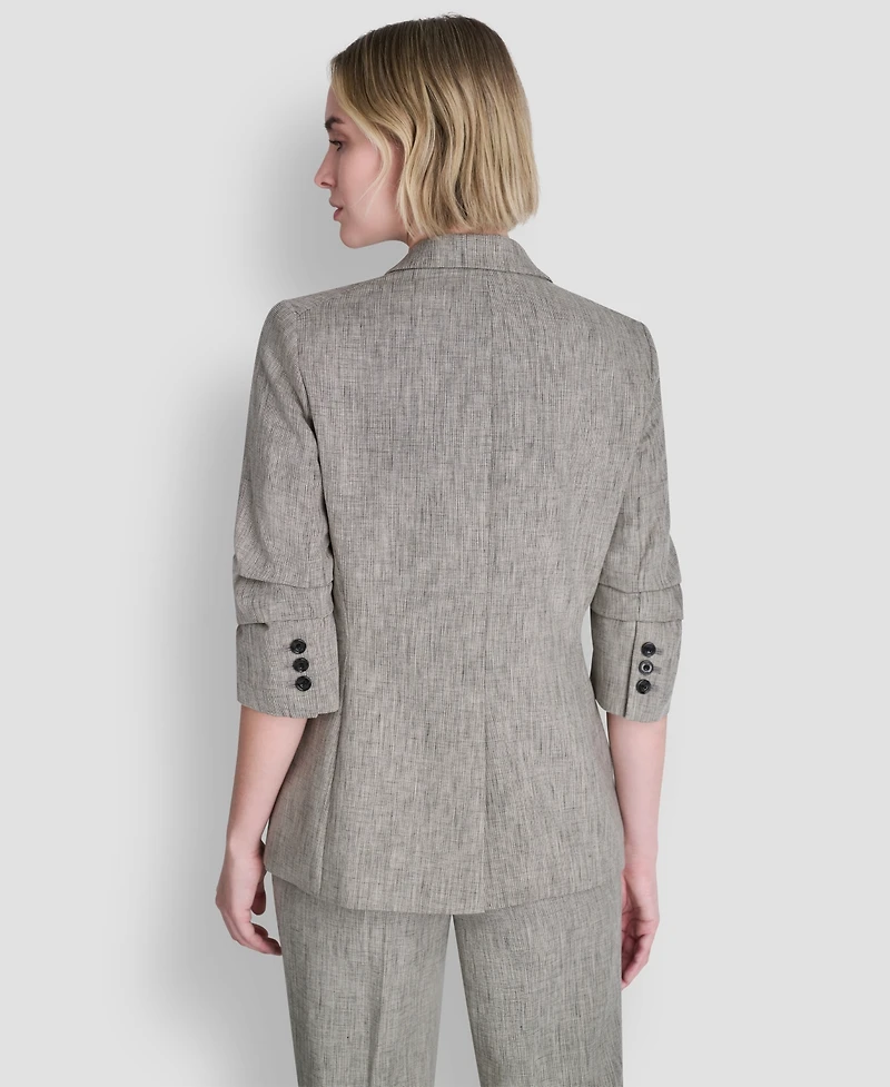 Dkny Petite Notch Collar One Button Jacket