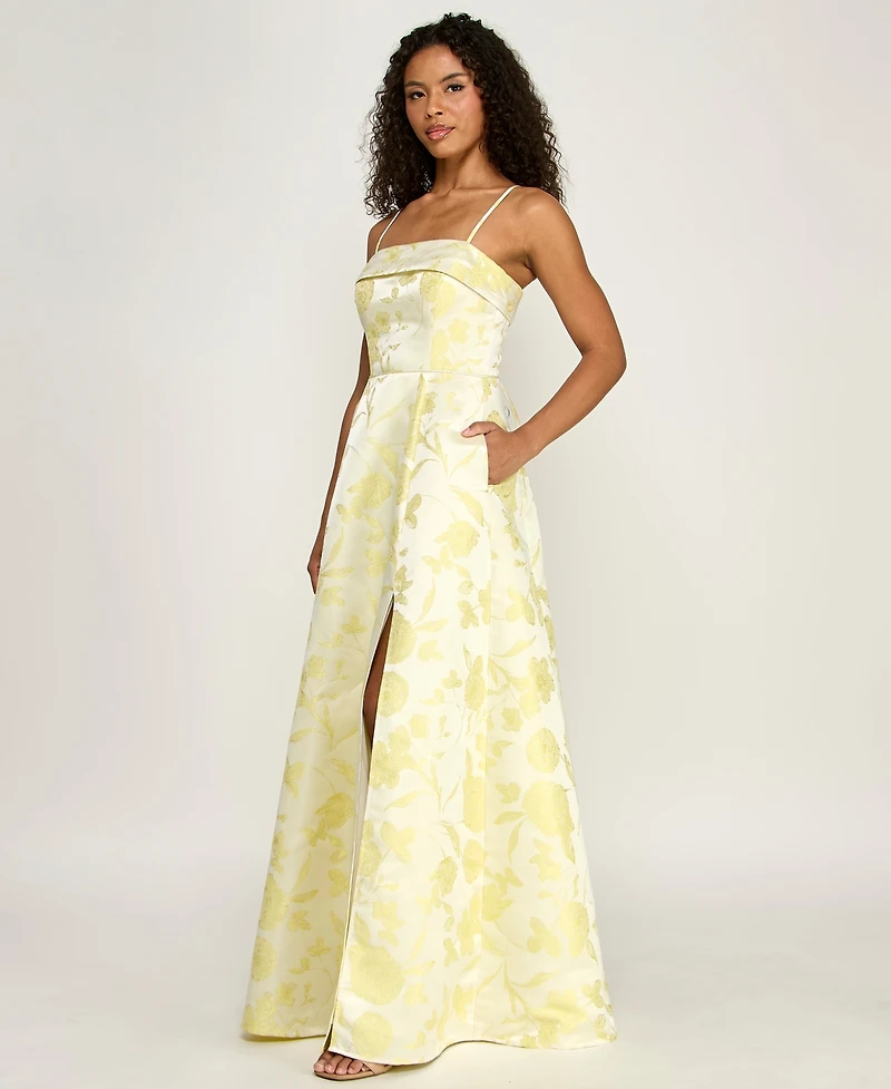 pear culture Juniors' Square Neck Long Dress