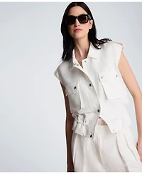 Kenneth Women's Cole Collared Patch Pockets Vest