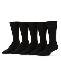 Perry Ellis Portfolio Men's Script Logo Pattern Flat Knit Socks, 5-Pack