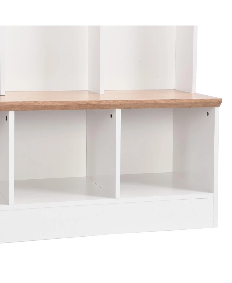 Streamdale Furniture Wide Hall Tree with Storage Bench, Shoe Cabinet & Coat Rack